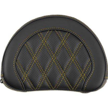 Saddlemen Contoured Sissy Bar Pad - Lattice Stitch - Gold Stitch [MPN: 051318407]_2113874