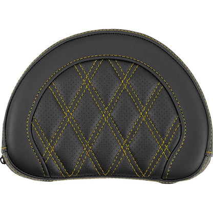 Saddlemen Contoured Sissy Bar Pad - Lattice Stitch - Gold Stitch [MPN: 051318407]_2522189
