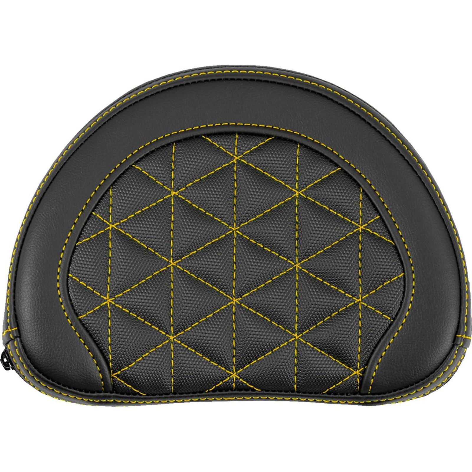 Saddlemen Contoured Sissy Bar Pad - Tri-Gripper - Gold Stitch [MPN: 051321107]_2522196