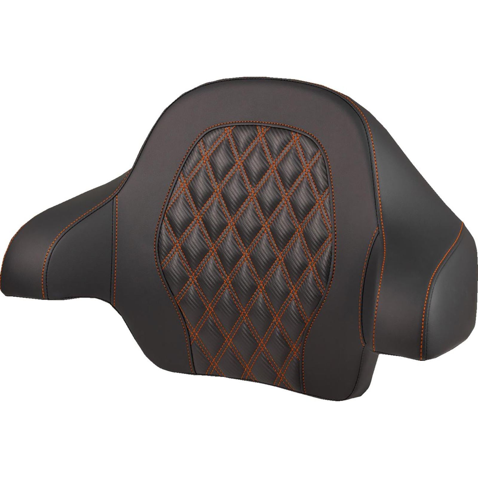 Saddlemen Tour-Pak® Backrest Pad - Lattice Stitch - Orange Stitch FL '14-'25 [MPN: 814-07-20703]_2522201