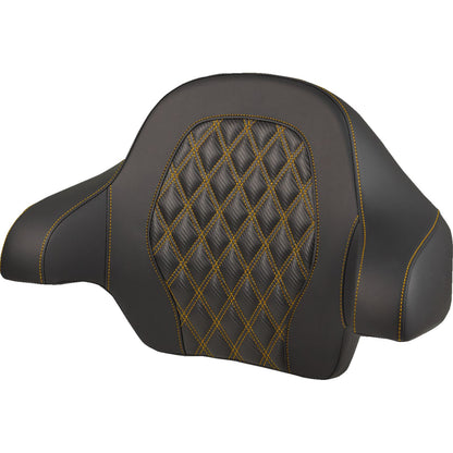 Saddlemen Tour-Pak® Backrest Pad - Lattice Stitch - Gold Stitch - FL '14-'25 [MPN: 814-07-20707]_2114277