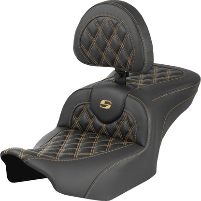 Saddlemen Roadsofa™ Seat - Carbon Fiber Gold Lattice Stitch - FLH/FLT '23-'25 [MPN: 823-07-206B7]_2147447