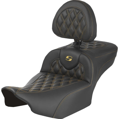 Saddlemen Extended Reach Roadsofa™ Seat - Gold Lattice Stitch FLH/FLT '23-'25 [MPN: 823-07-207B7]_2147478