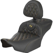 Saddlemen Extended Reach Roadsofa™ Seat - Gold Lattice Stitch FLH/FLT '23-'25 [MPN: 823-07-207B7]_2525859