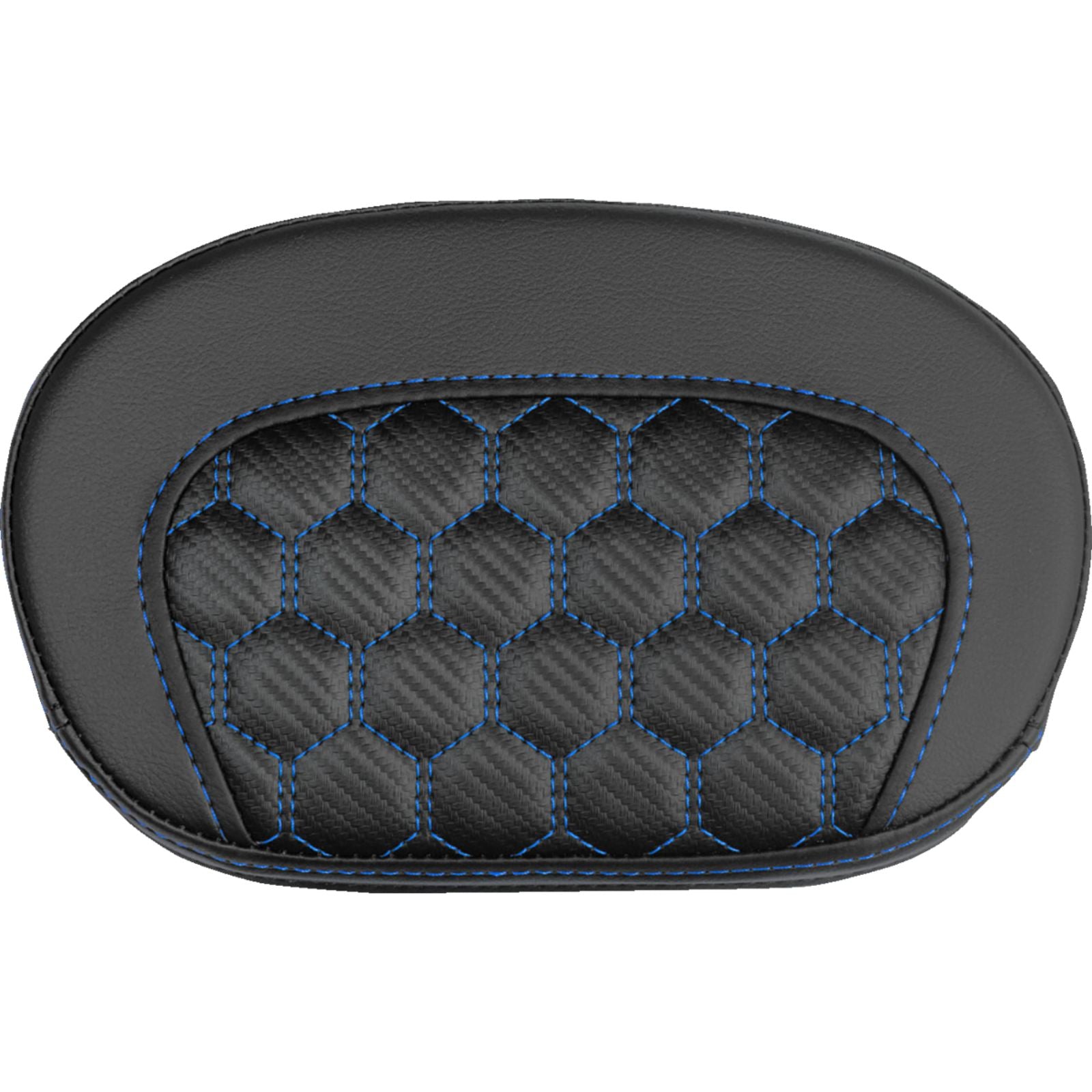 Saddlemen Mini Contour Sissy Bar Pad - Honeycomb - Blue Stitch [MPN: 061019001]_2147477