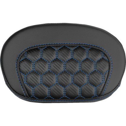 Saddlemen Mini Contour Sissy Bar Pad - Honeycomb - Blue Stitch [MPN: 061019001]_2147477