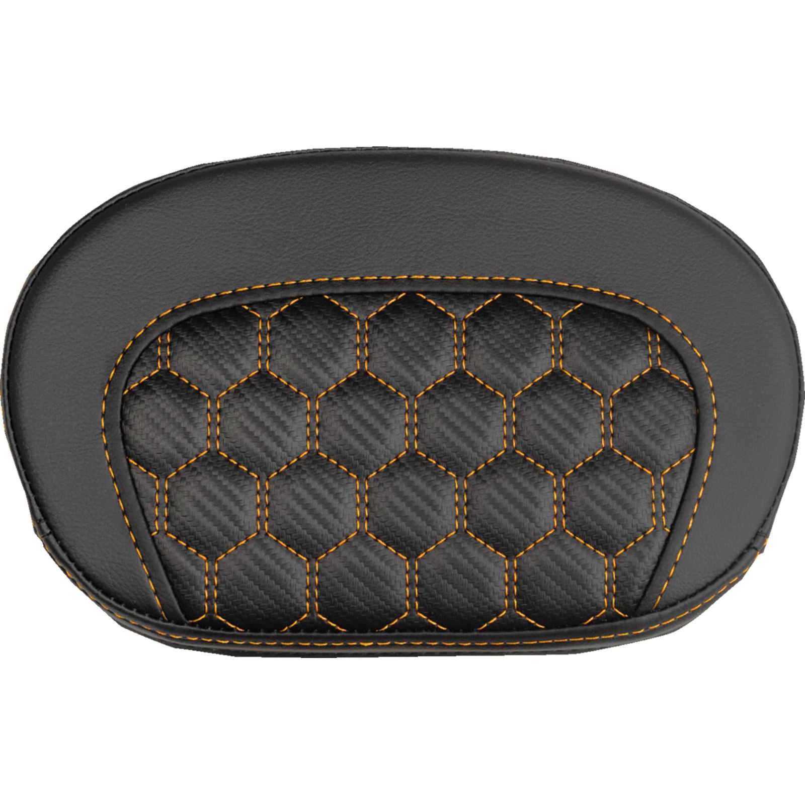 Saddlemen Mini Contour Sissy Bar Pad - Honeycomb - Orange Stitch [MPN: 061019003]_2147630