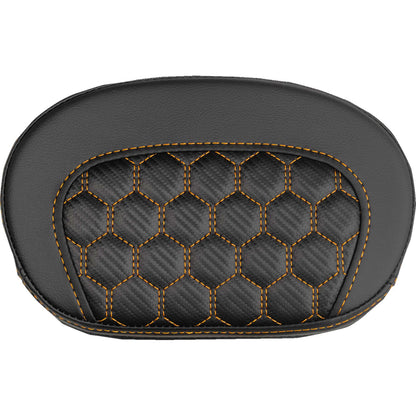 Saddlemen Mini Contour Sissy Bar Pad - Honeycomb - Orange Stitch [MPN: 061019003]_2147630