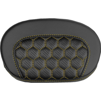 Saddlemen Mini Contour Sissy Bar Pad - Honeycomb - Gold Stitch [MPN: 061019007]_2525866