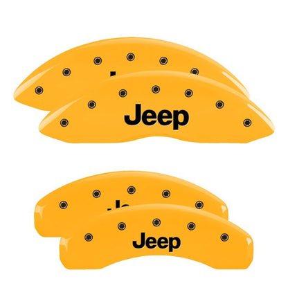 MGP Caliper Covers Front & Rear fits 11-15 Jeep Grand Cherokee Yellow [MPN: 42020SJEPYL]_2458352