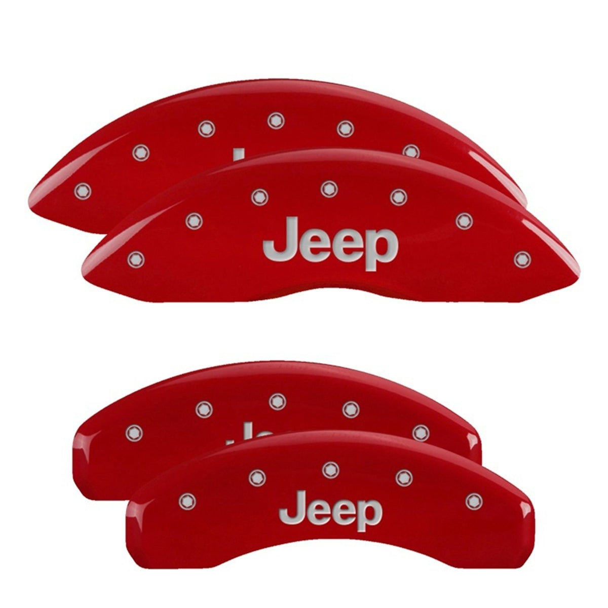 MGP Caliper Covers Front & Rear fits 11-18 Jeep Grand Cherokee Red  [MPN: 42020SJEPRD]_2458355