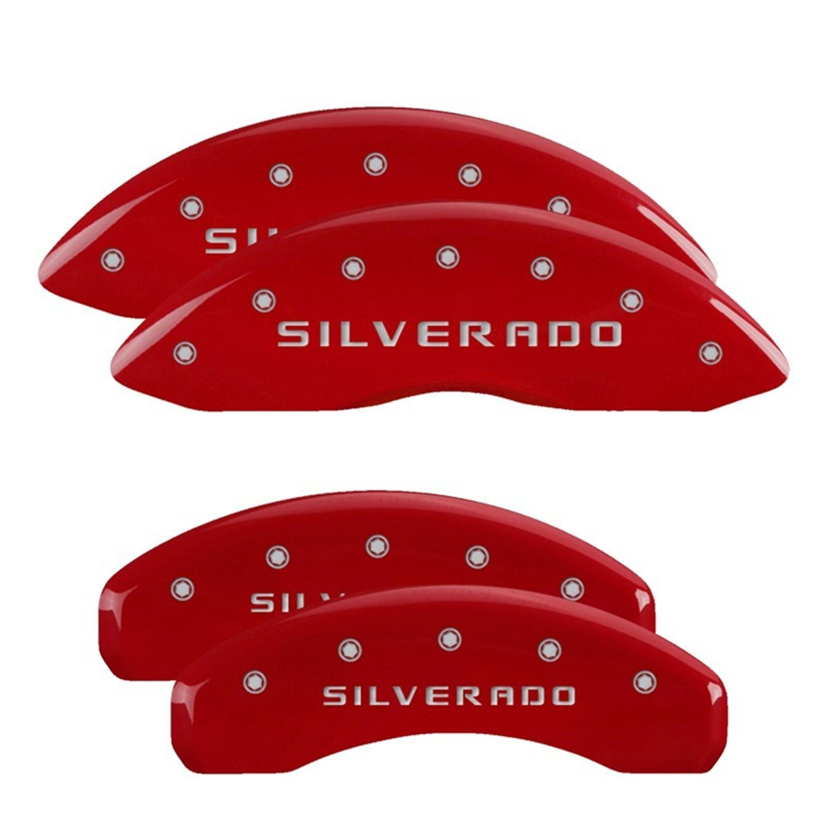 MGP Caliper Covers F&R Red fits 2019 Chevrolet Silverado 1500 [MPN: 14252SSILRD]_2458370