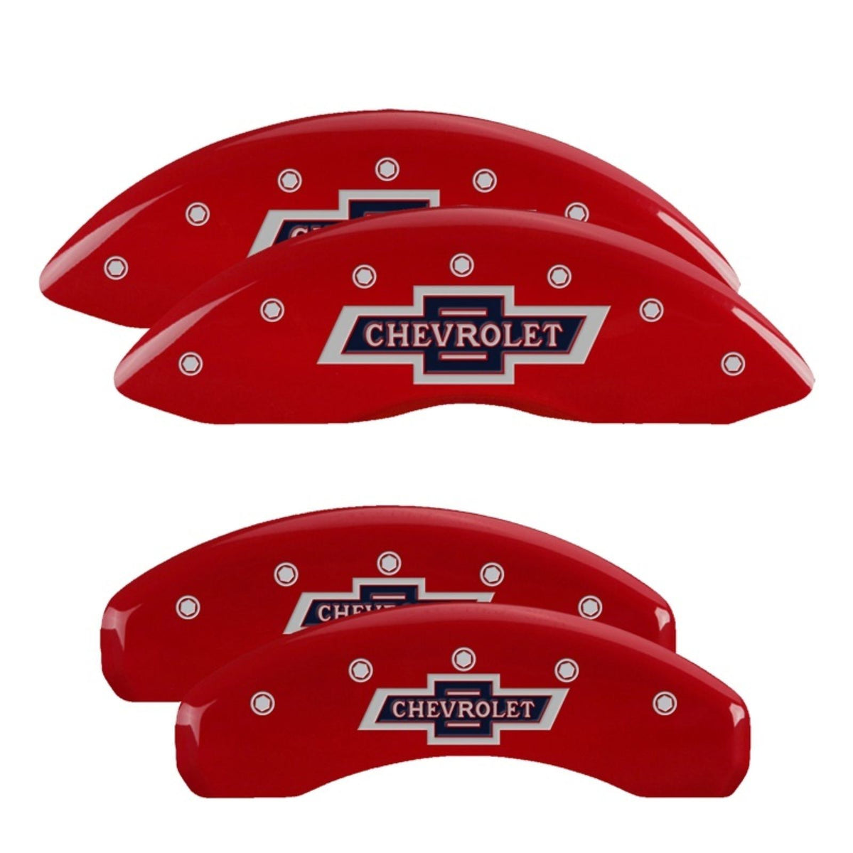 MGP Caliper Covers Front & Rear 100 Anniversary Red fits 2019 fits Chevy Silverado 1500 [MPN: 14252SBANRD]_2225310