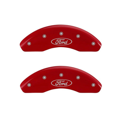 MGP Yellow Front set 2 Caliper Covers Front Oval logo/Ford - Red [MPN: 10102FFRDRD]_2225582
