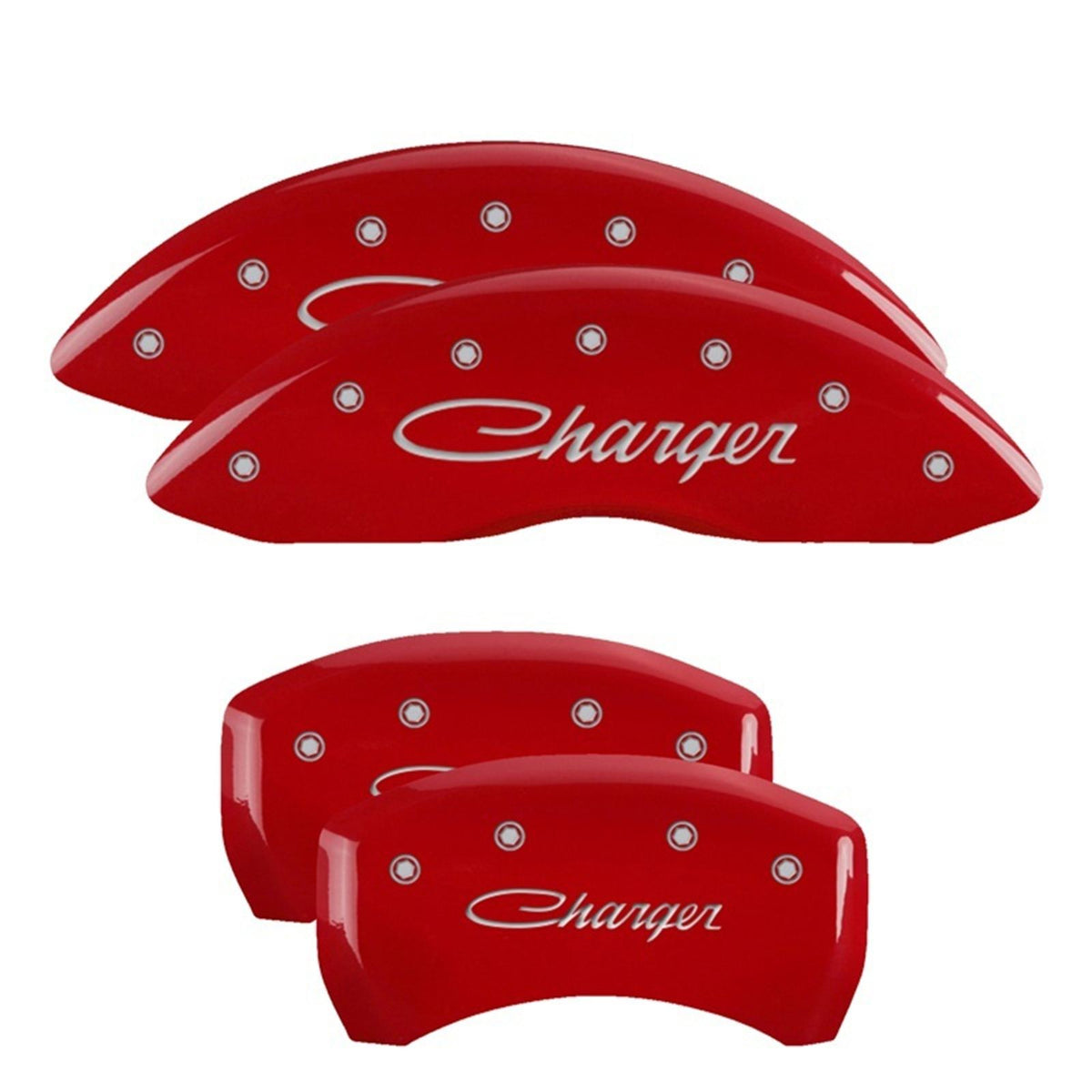 MGP Caliper Covers Front & Rear fits Cursive/Charger - Red [MPN: 12162SCHSRD]_2547831