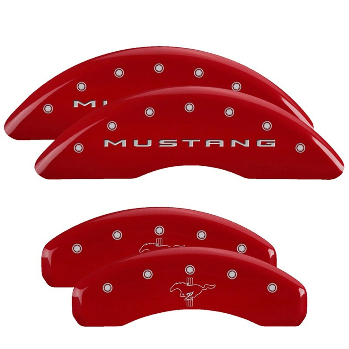 MGP Caliper Covers Front 2015/Mustang Rear fits 2015/Bar & Pony Red/Silver - 19" [MPN: 10204SMB2RD]_2459117