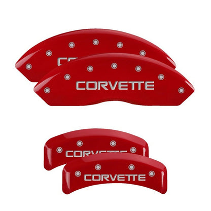 MGP Caliper Covers Gloss Red with Corvette C4 (Full Kit 4 Pieces) - Red [MPN: 13013SCV4RD]_2459148