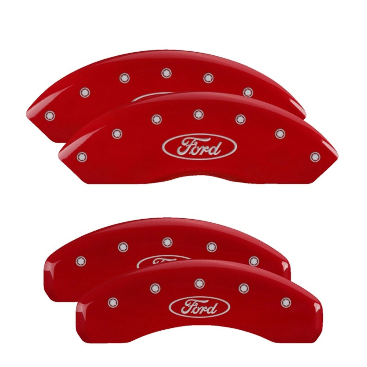 MGP Caliper Covers Front & Rear fits Oval logo/Ford - Red [MPN: 10021SFRDRD]_2226023