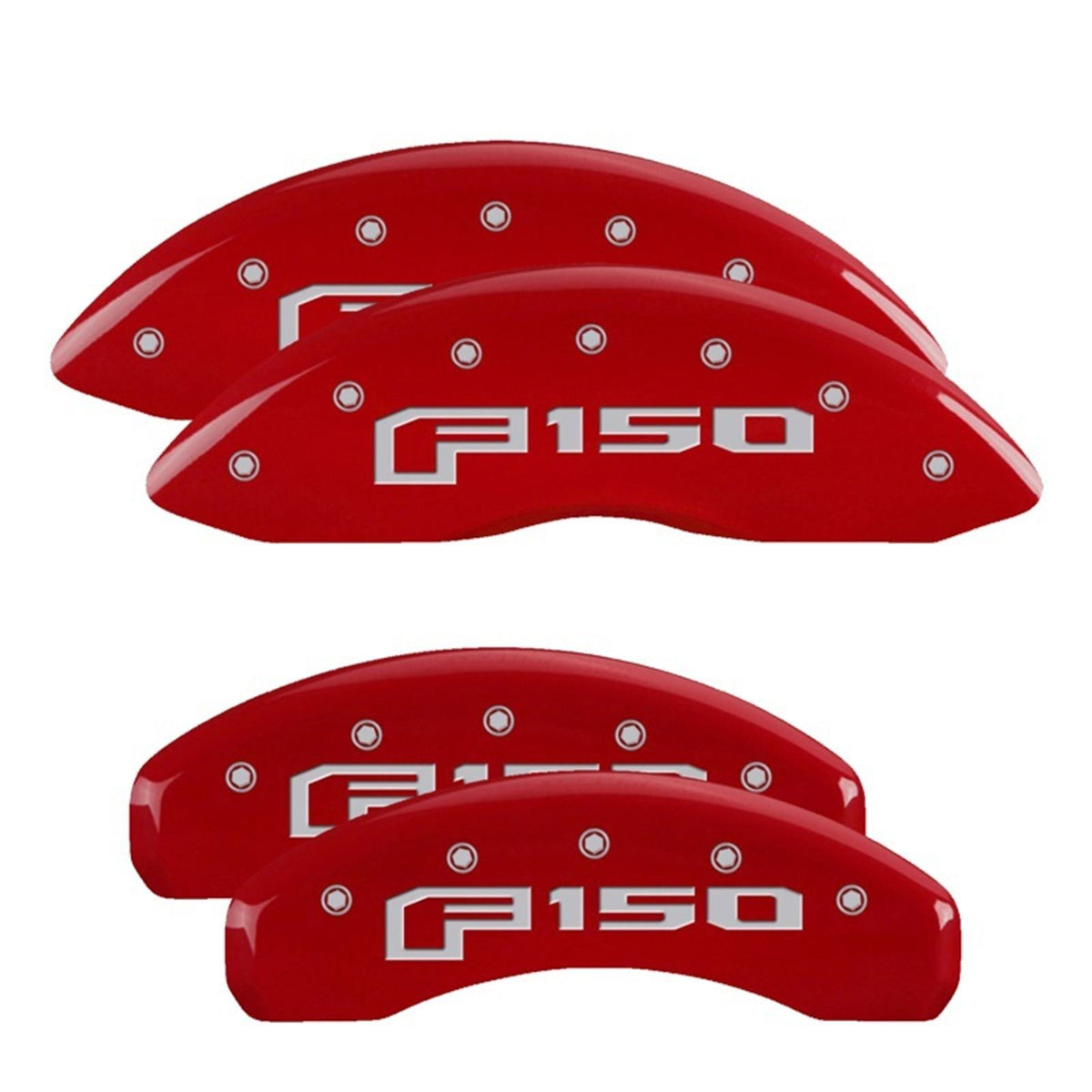 MGP Caliper Covers Front & Rear fits 2015 Ford F-150 - Red [MPN: 10219SF16RD]_2460587