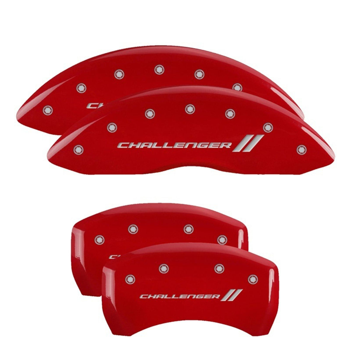 MGP Caliper Covers Front & Rear fits With stripes/Challenger - Red [MPN: 12181SCL1RD]_2547560