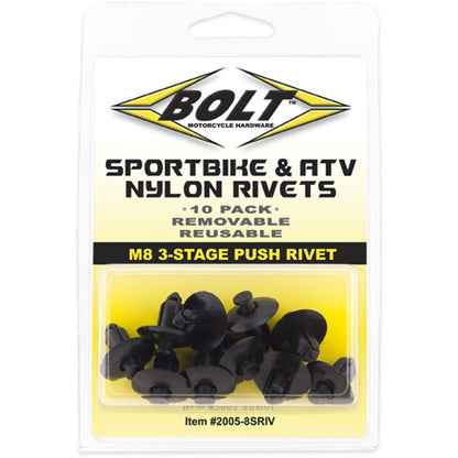 Bolt MC Hardware M8 Three Stage Push Rivet Kit - 10/Pack 2005-8SRIV_1002300