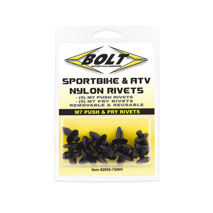 Bolt MC Hardware M7 Push & Pry Rivet Kit - 10/Pack 2005-7SRIV_1002304