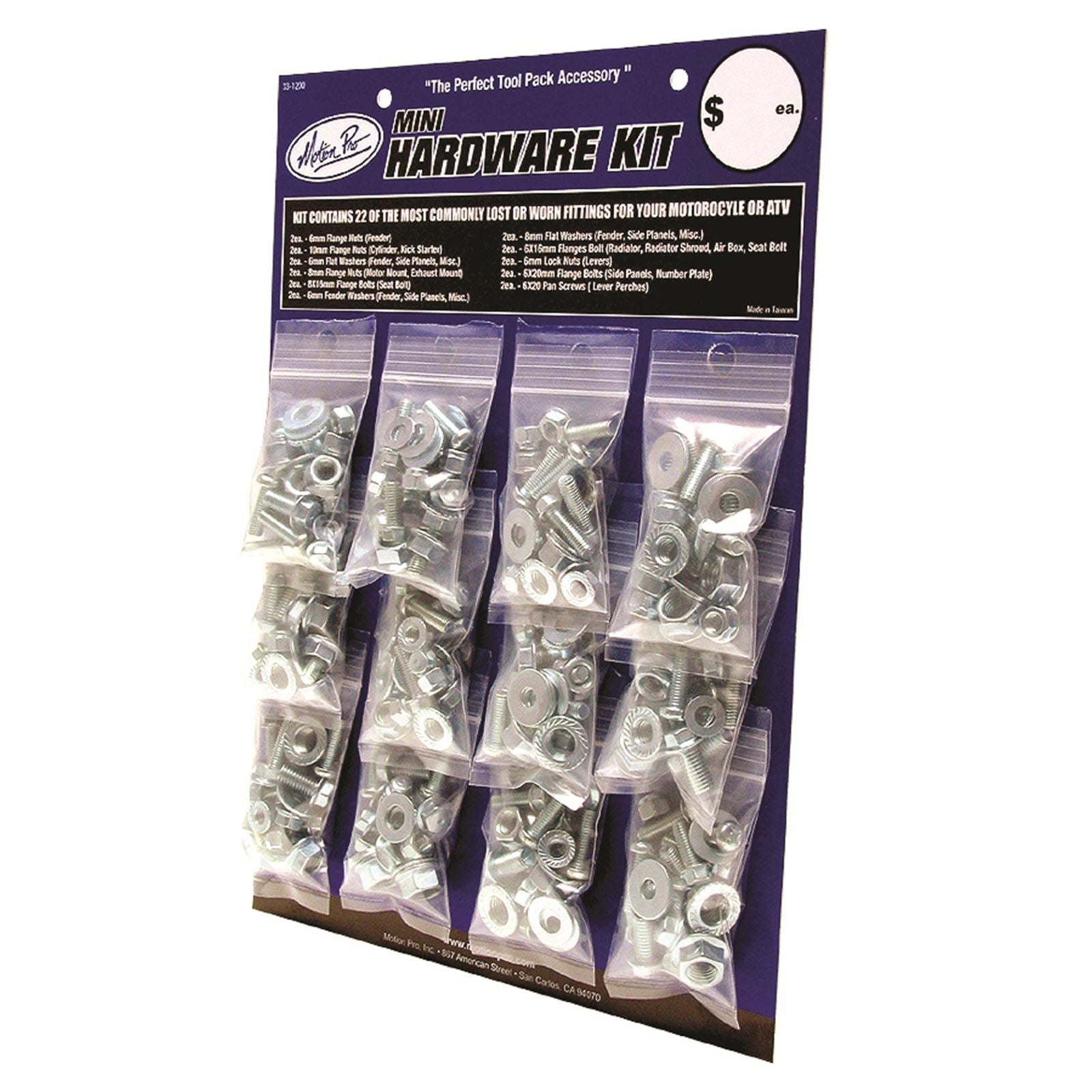 Motion Pro Mini Hardware Kit Zinc Finish - 12/Pack 33-1200_212600