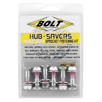 Bolt MC Hardware Sprocket Fasteners Silver - 6/Pack 2008-HS.S_212657