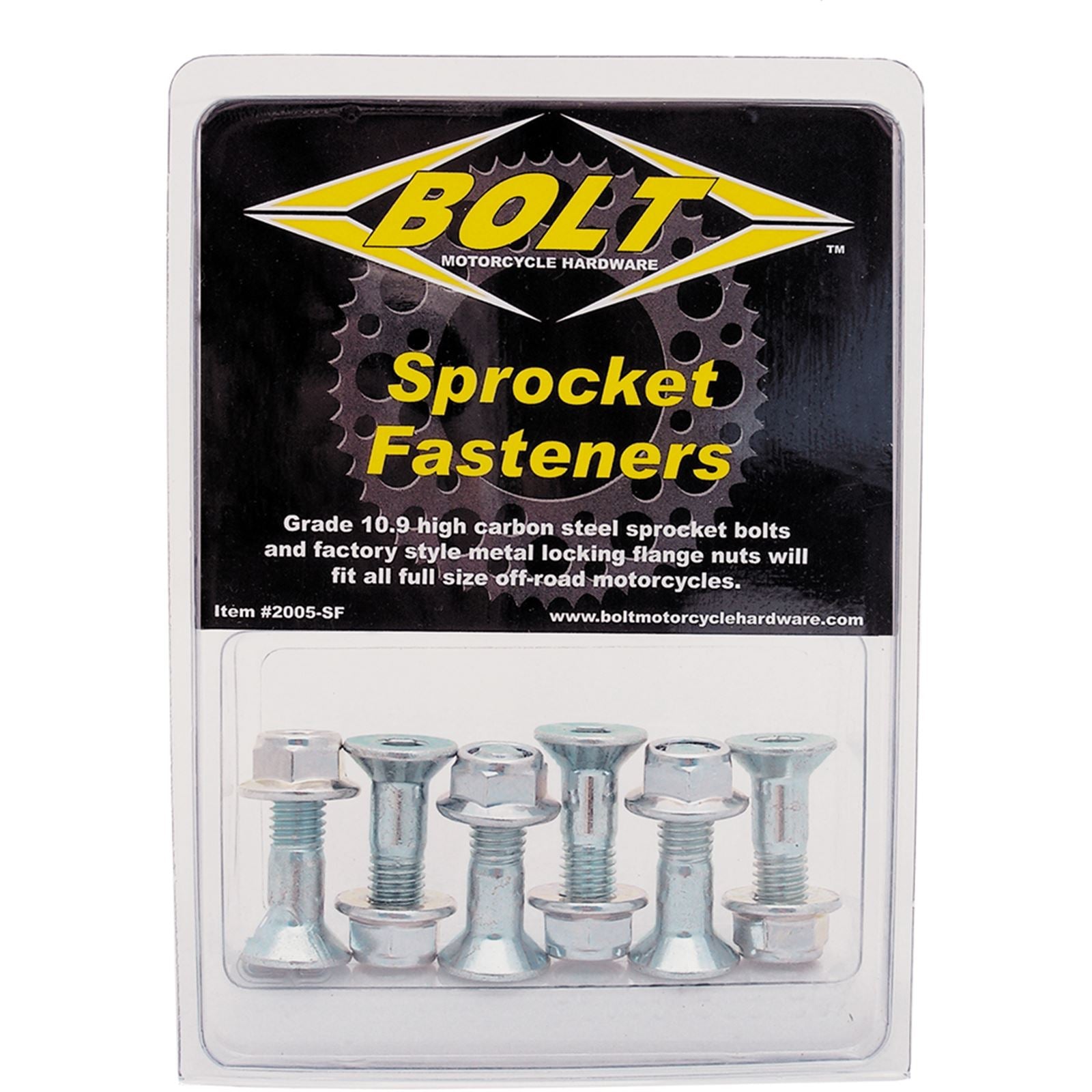 Bolt MC Hardware Sprocket Fasteners Silver - 6/Pack 2008-HS.S_212658
