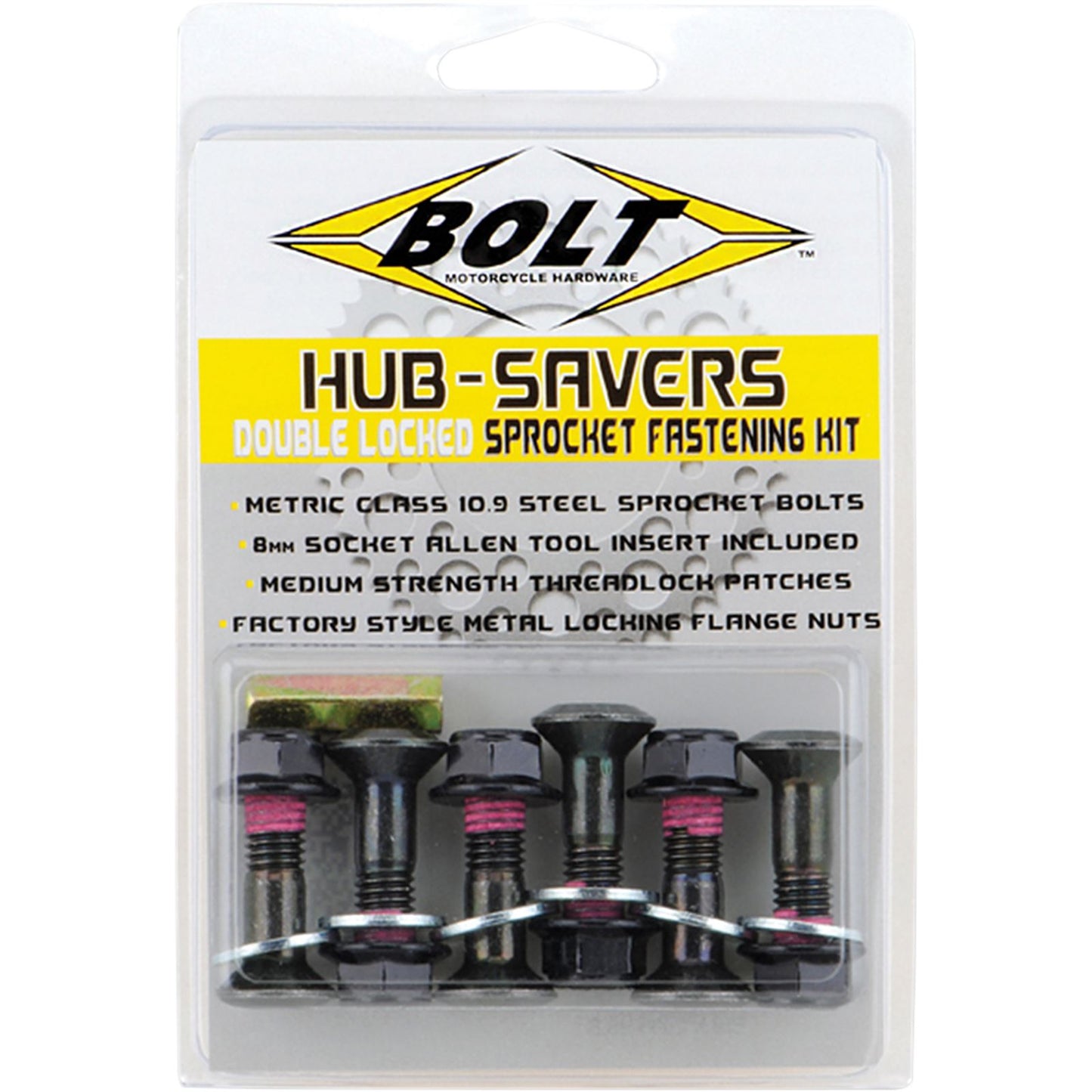 Bolt MC Hardware Sprocket Fasteners Black - 6/Pack 2008-HS.B_354277