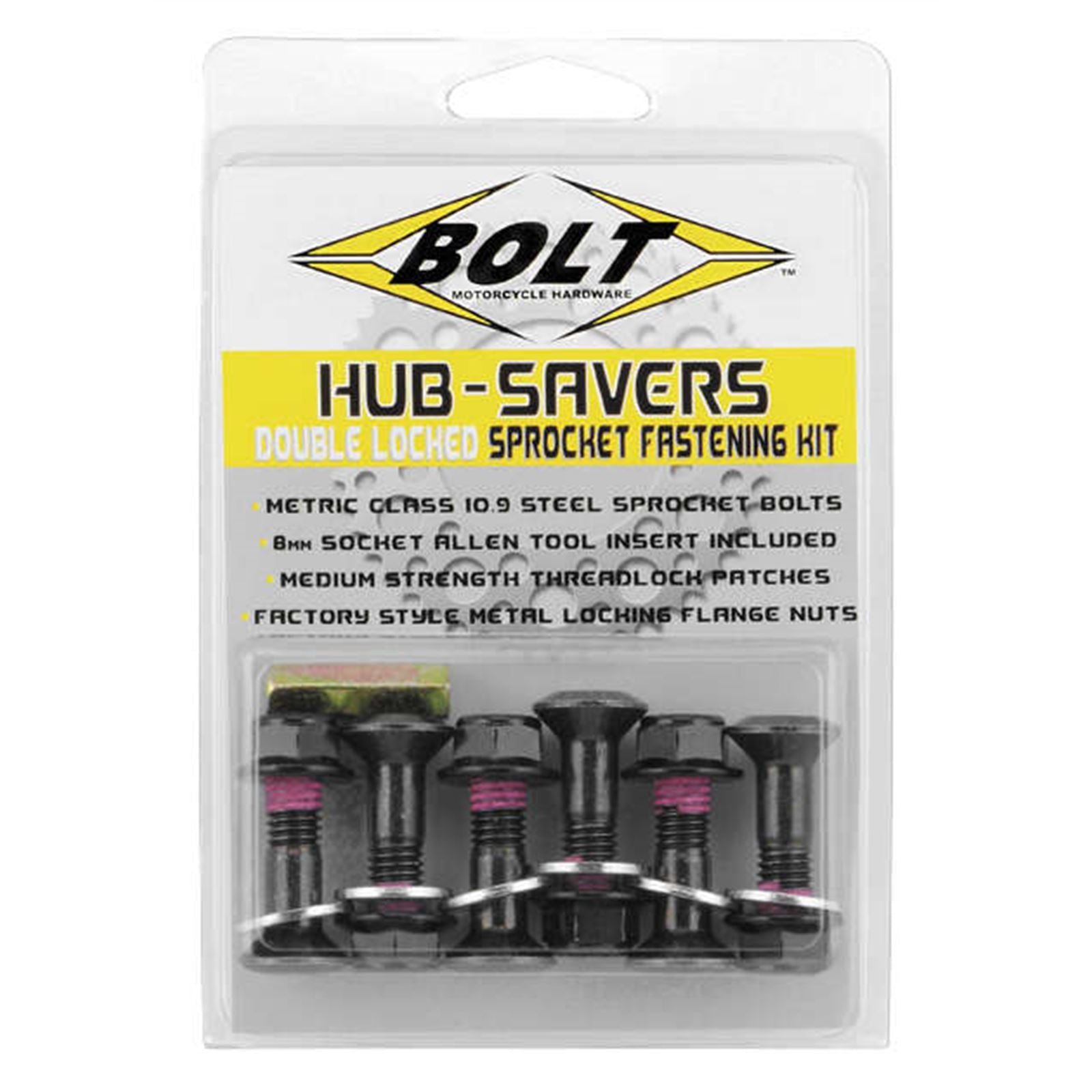Bolt MC Hardware Sprocket Fasteners Black - 6/Pack 2008-HS.B_212660