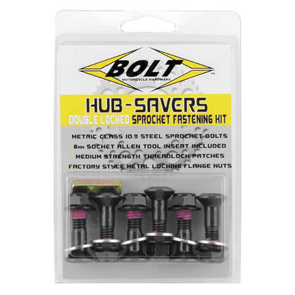 Bolt MC Hardware Sprocket Fasteners Black - 6/Pack 2008-HS.B_212660