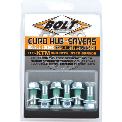 Bolt MC Hardware Euro Style Hub-Savers Double Locked Sprocket Fastening Kit 2008-HS.EU_354280