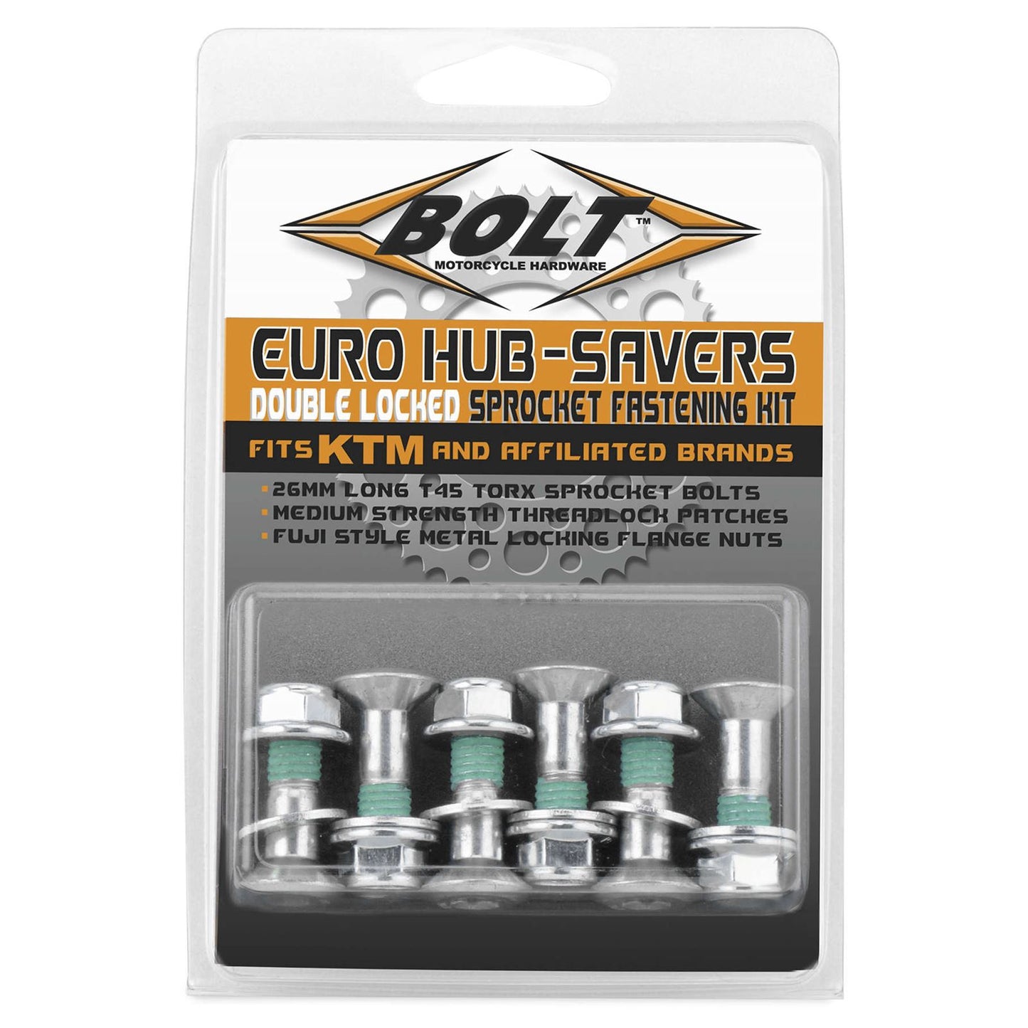 Bolt MC Hardware Euro Style Hub-Savers Double Locked Sprocket Fastening Kit 2008-HS.EU_212663