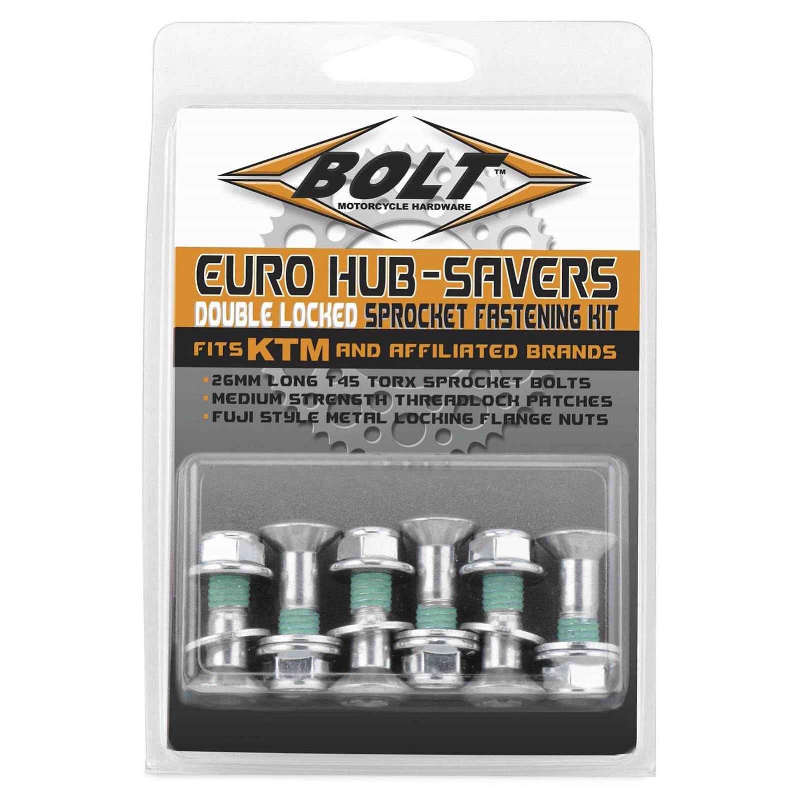 Bolt MC Hardware Euro Style Hub-Savers Double Locked Sprocket Fastening Kit 2008-HS.EU_212663