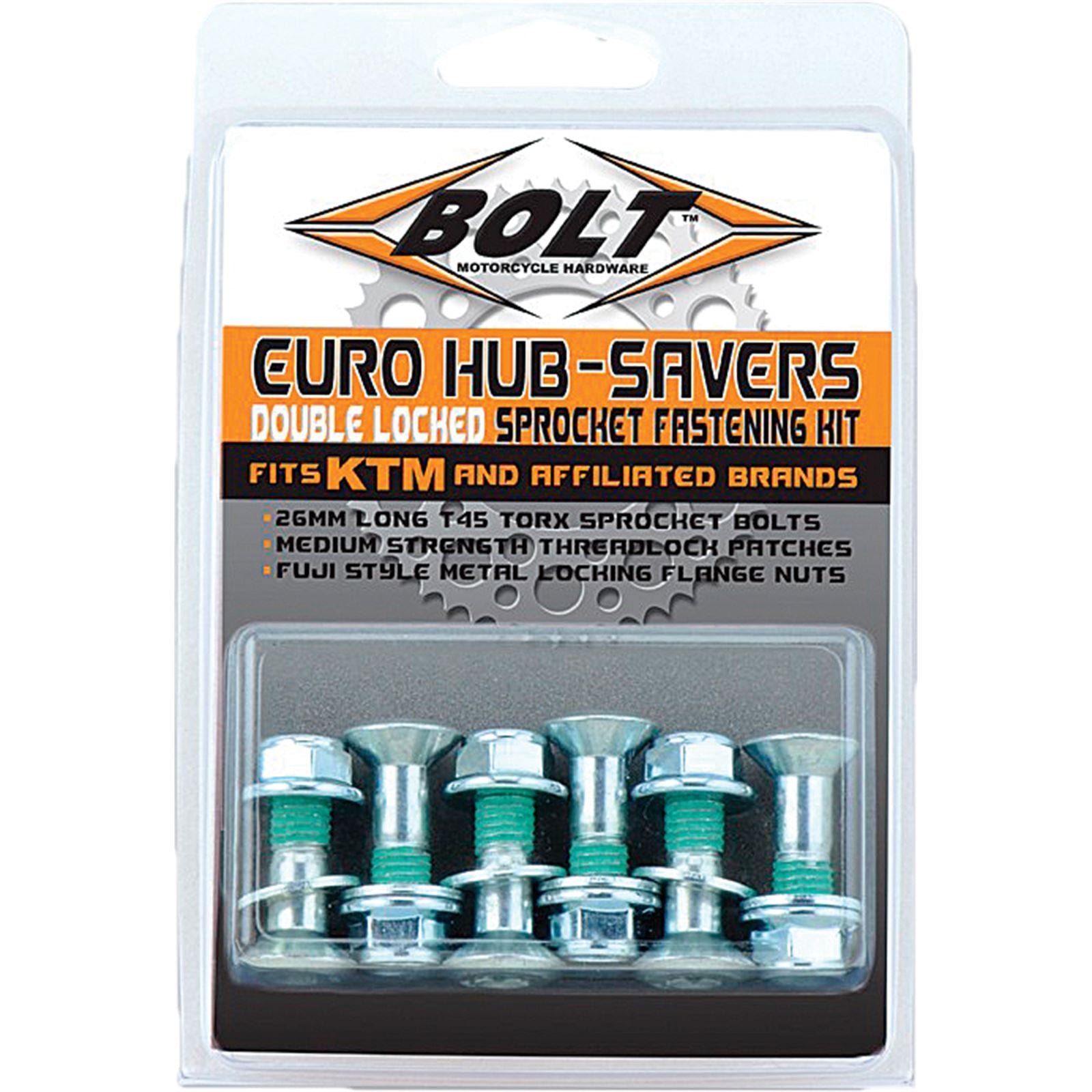 Bolt MC Hardware Euro Style Hub-Savers Double Locked Sprocket Fastening Kit 2008-HS.EU_212664