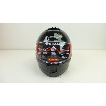 LS2 Stream II Solid Helmet with SunShield Gloss Black - Large OPEN BOX [MPN: 808-1004]_2354422