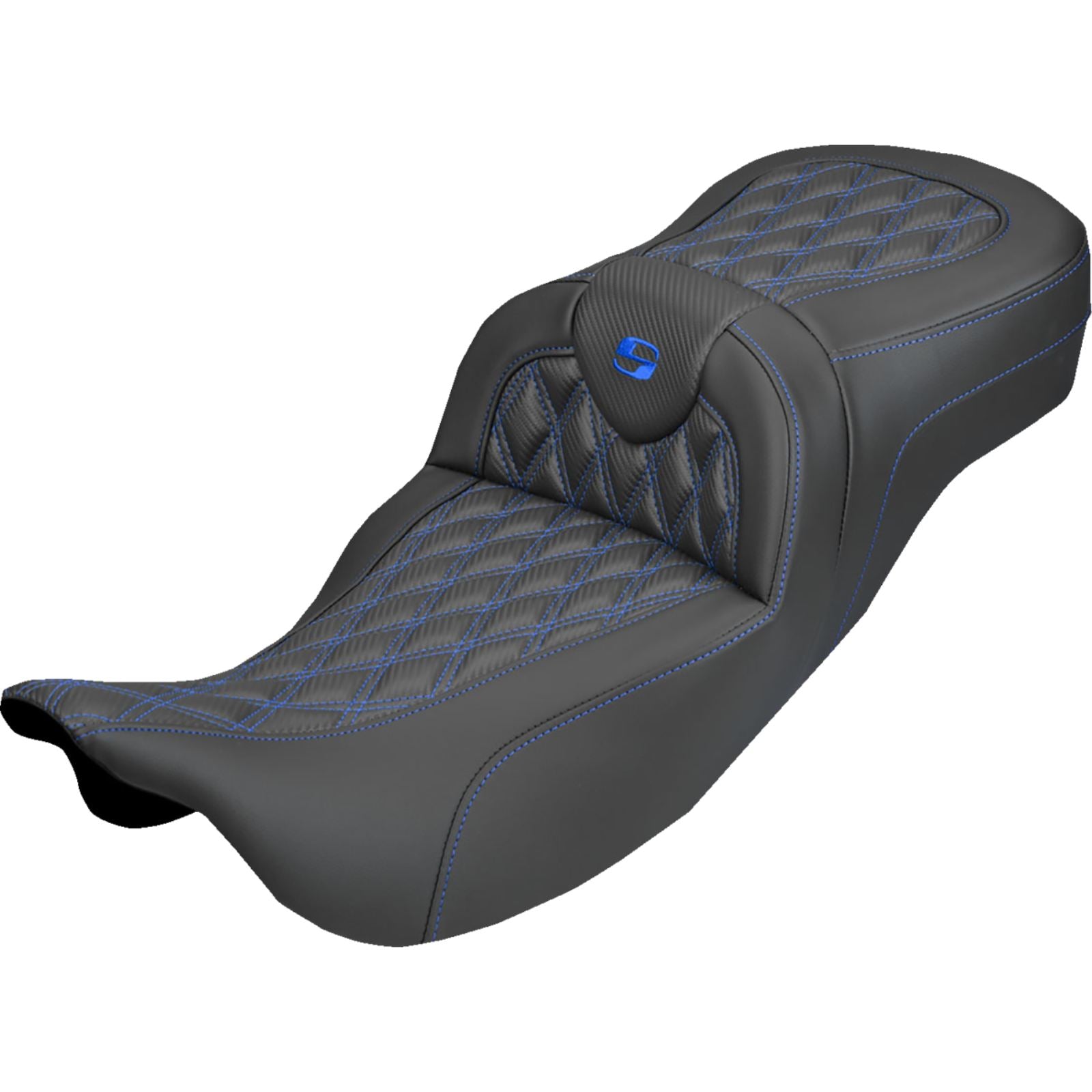 Saddlemen Extended Reach Roadsofa™ Carbon Fiber - Blue Stitch - FL '08-'25 [MPN: 808-07B-20701]_2308012