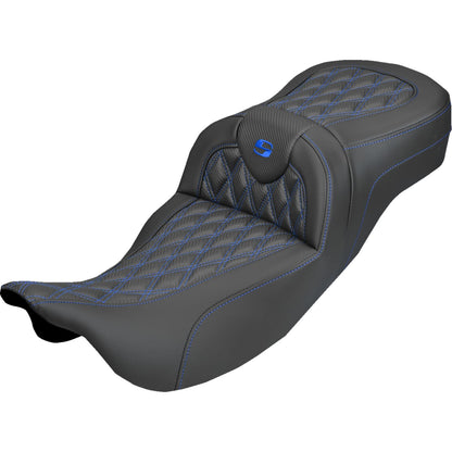 Saddlemen Extended Reach Roadsofa™ Carbon Fiber - Blue Stitch - FL '08-'25 [MPN: 808-07B-20701]_2308012