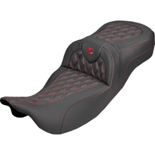 Saddlemen Roadsofa™ Carbon Fiber Seat - Lattice - Red Stitch for FL '08-'25 [MPN: 808-07B-20704]_2308143