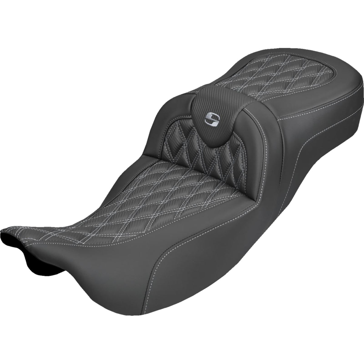 Saddlemen Extended Reach Roadsofa™ Carbon Fiber Seat Silver Stitch FL 08-25 [MPN: 808-07B-20705]_2308075