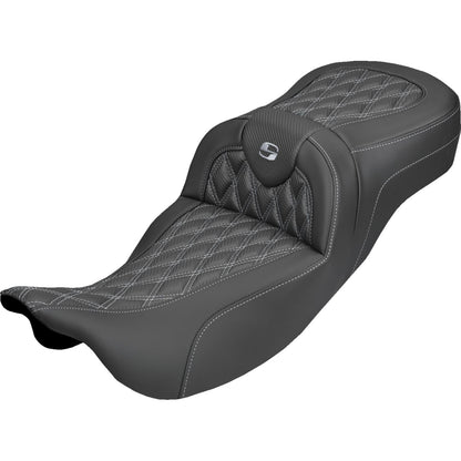 Saddlemen Extended Reach Roadsofa™ Carbon Fiber Seat Silver Stitch FL 08-25 [MPN: 808-07B-20705]_2308075