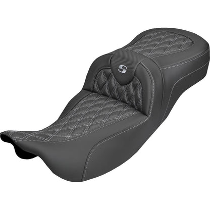 Saddlemen Extended Reach Roadsofa™ Carbon Fiber Seat Silver Stitch FL 08-25 [MPN: 808-07B-20705]_2537730