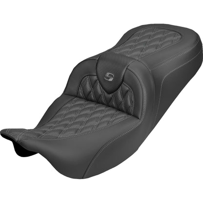 Saddlemen Roadsofa™ Carbon Fiber Seat Lattice/Gray Stitch for FLH/FLT 08-25 [MPN: 808-07B-20602]_2308104