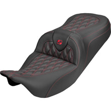 Saddlemen Roadsofa™ Carbon Fiber Seat - Lattice - Red Stitch FLH/FLT '08-'25 [MPN: 808-07B-20604]_2537746