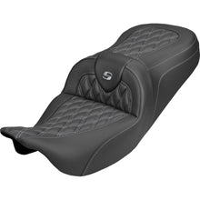 Saddlemen Roadsofa™ Carbon Fiber Seat Lattice Silver Stitch FLH/FLT '08-'25 [MPN: 808-07B-20605]_2308063