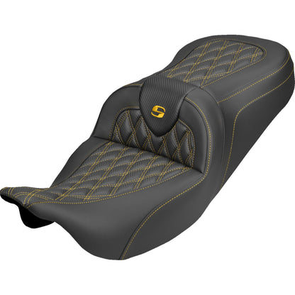 Saddlemen Roadsofa™ Carbon Fiber Seat - Gold Stitch - FLH/FLT '08-'25 [MPN: 808-07B-20607]_2308144