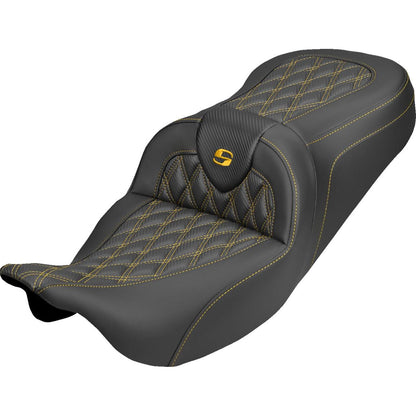 Saddlemen Roadsofa™ Carbon Fiber Seat - Gold Stitch - FLH/FLT '08-'25 [MPN: 808-07B-20607]_2537753