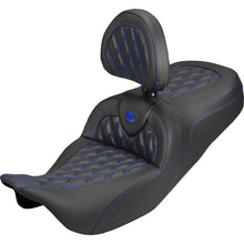 Saddlemen Roadsofa™ Carbon Fiber Seat - Lattice Blue Stitch FLH/FLT '08-'25 [MPN: 808-07B-206B1]_2308126
