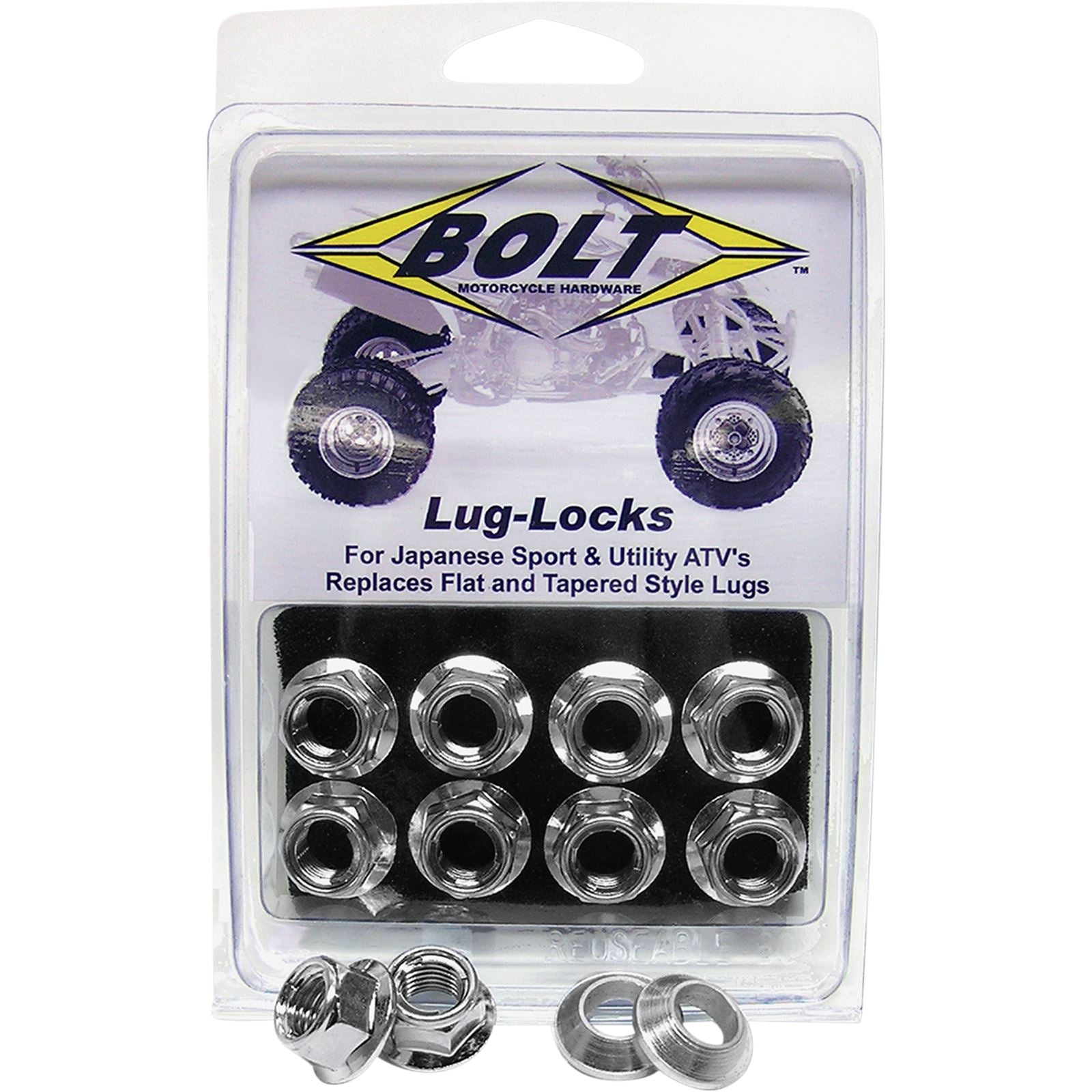 Bolt MC Hardware Lug-Locks Silver 2005-LUG.S_354256